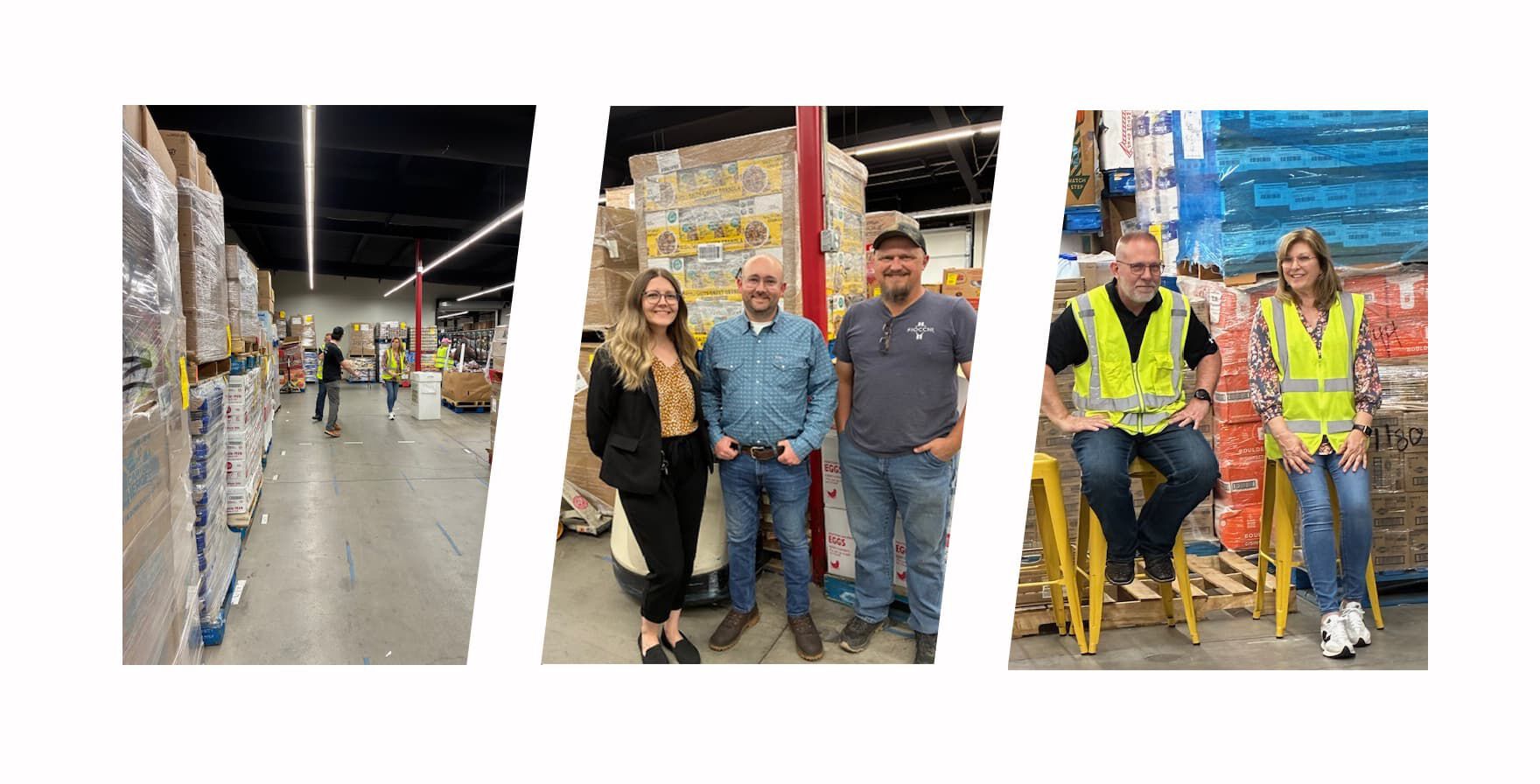 several photos of people volunteering